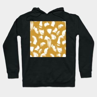 White over Gold Brushtroke Dots Hoodie